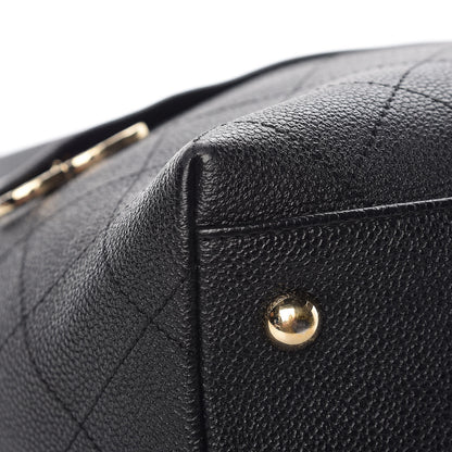 Chanel Crumpled Grained Calfskin Zip and Carry Shopping Tote Black 10 of 11