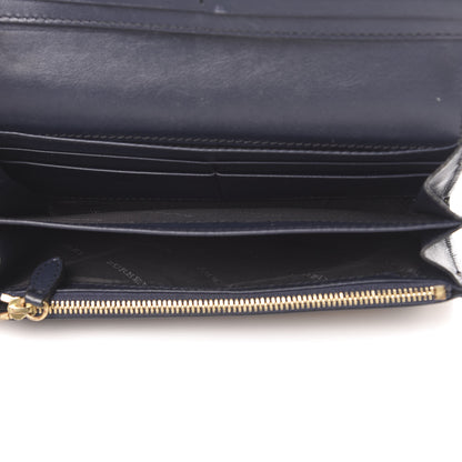 Burberry Calfskin House Check Continental Wallet Navy 5 of 11