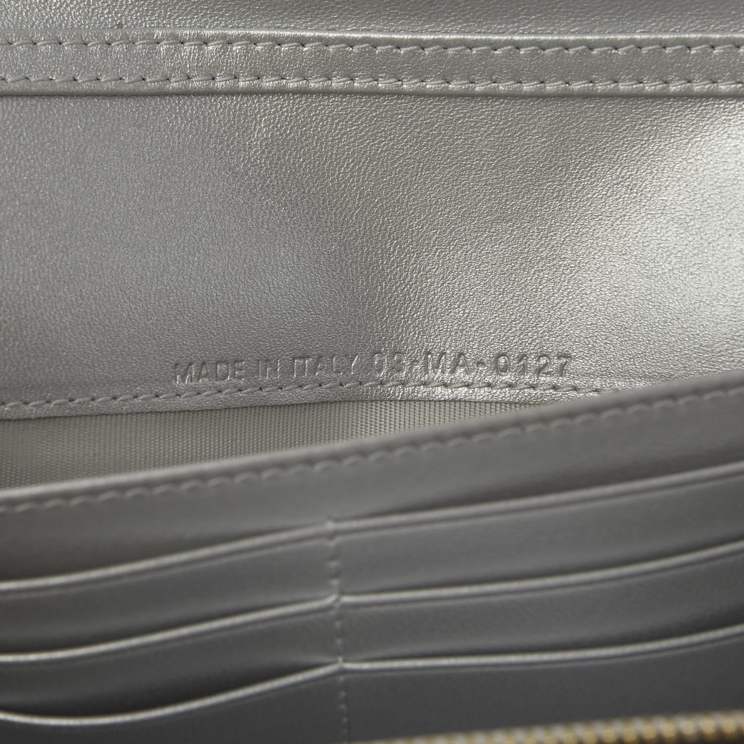 Christian Dior Metallic Grained Calfskin Diorama Croisiere Chain Wallet Silver 8 of 9