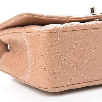 Chanel Caviar Quilted Mini Rectangular Flap Dark Beige 9 of 12