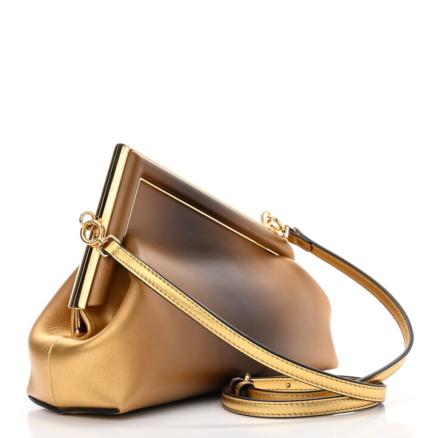 Fendi Shiny Nappa Small Fendi First Caramello 2 of 10