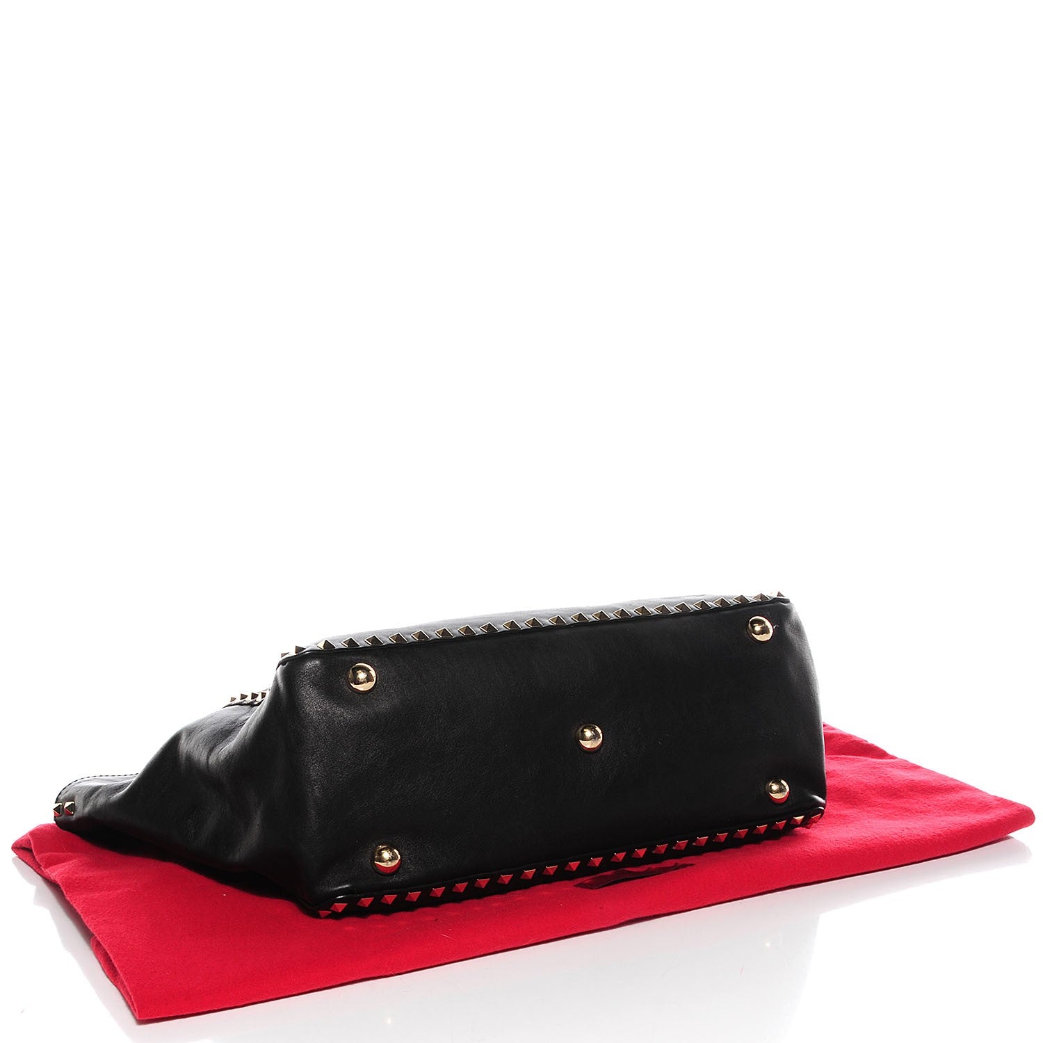 Valentino Garavani Vitello Medium Rockstud Tote Black 4 of 8