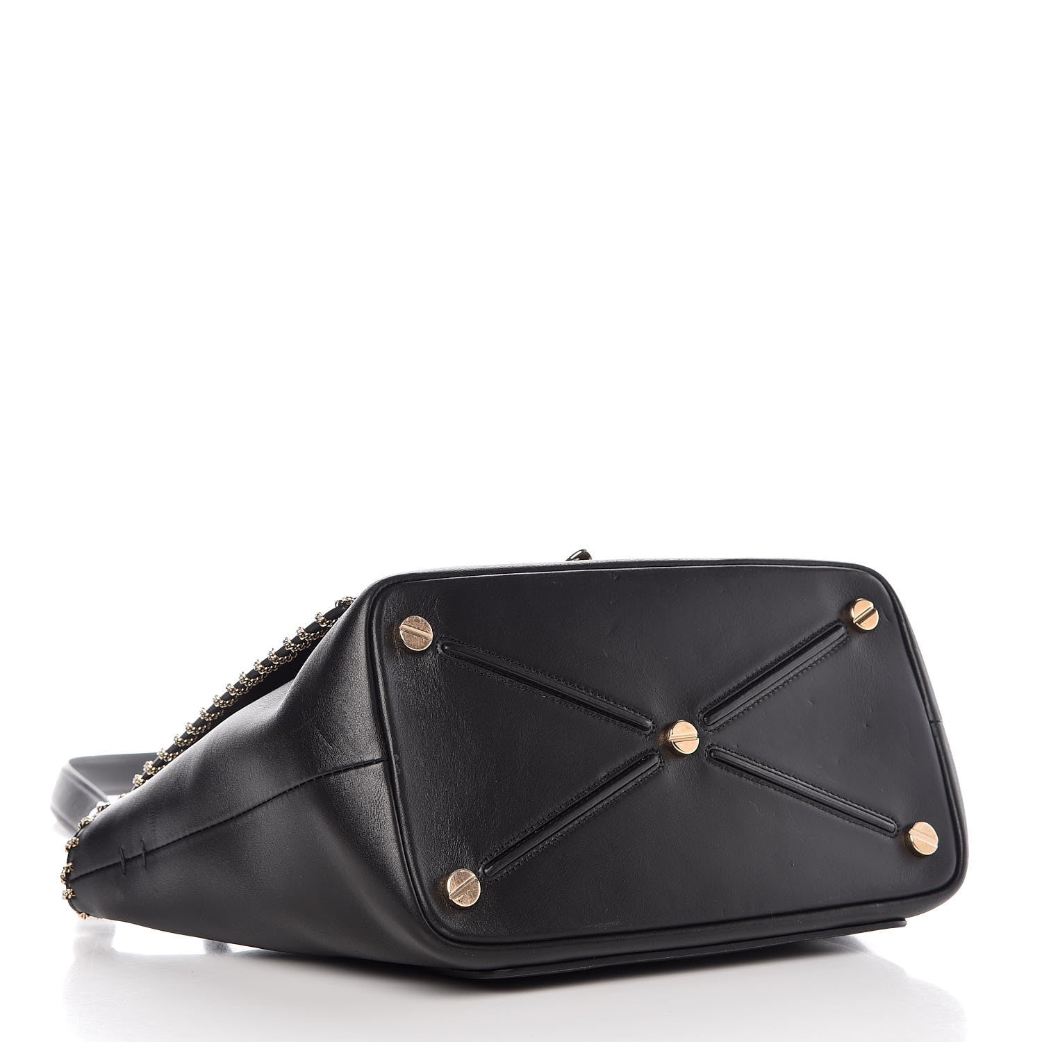 Valentino Garavani Calfskin Groumette Small Demilune Double Handle Satchel Black 4 of 10