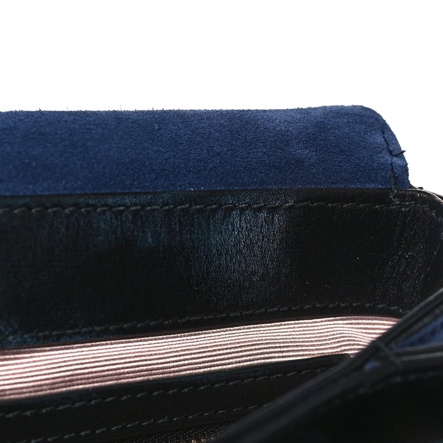 Suede Medium Arli Flap Shoulder Bag Blue Ink Black