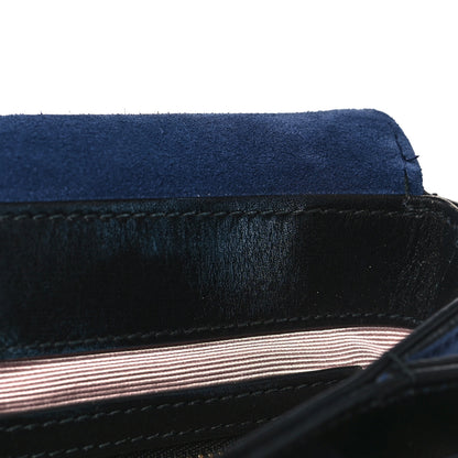 Gucci Suede Medium Arli Flap Shoulder Bag Blue Ink Black 10 of 11