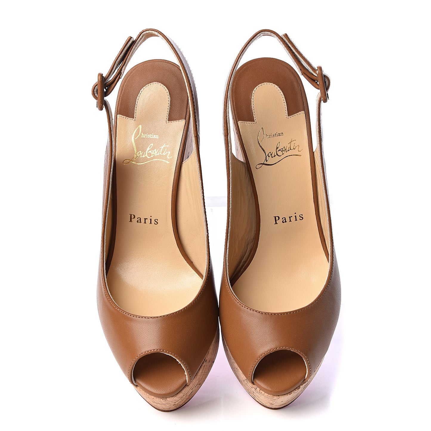 Calfskin Cork Dona Anna 120 Wedges 37 Caramel Natural