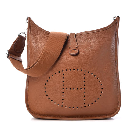Hermes Taurillon Clemence Evelyne III PM Gold 1 of 9