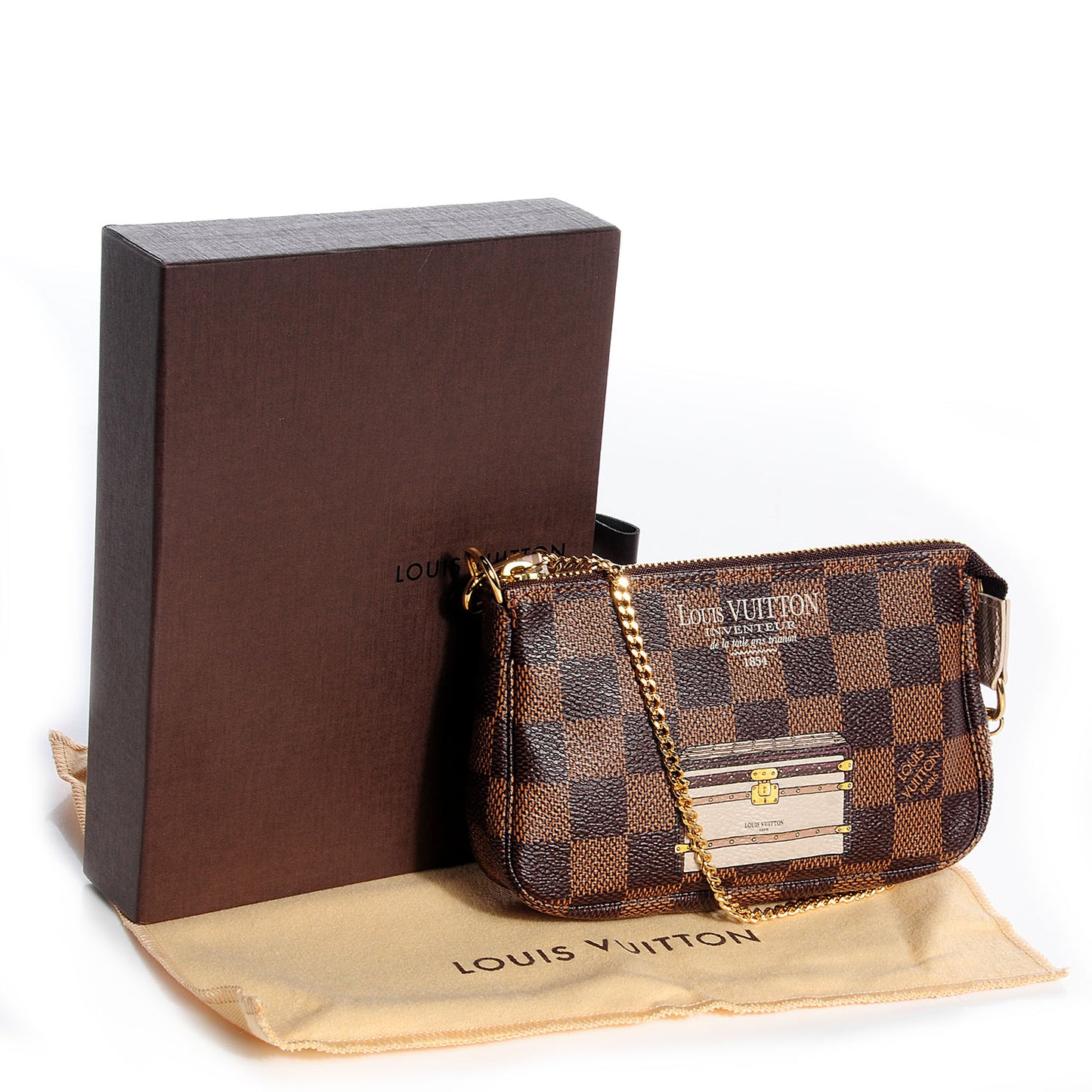 Damier Ebene Trunks and Locks Mini Pochette Accessories
