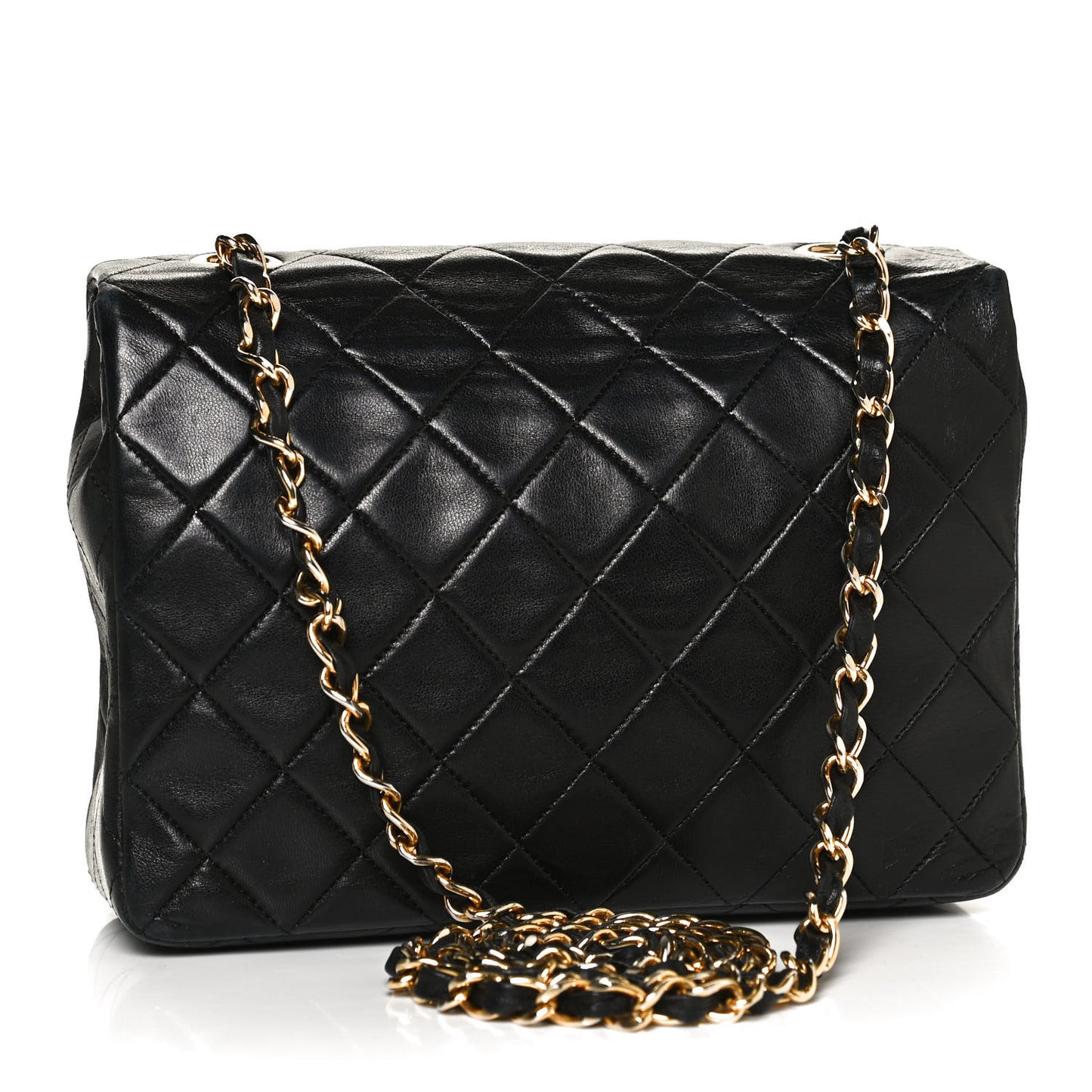 Lambskin Quilted Small Single Flap Black