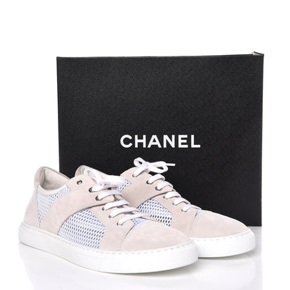 Chanel Fabric Mesh Suede Calfskin Sneakers 42 White 12 of 12