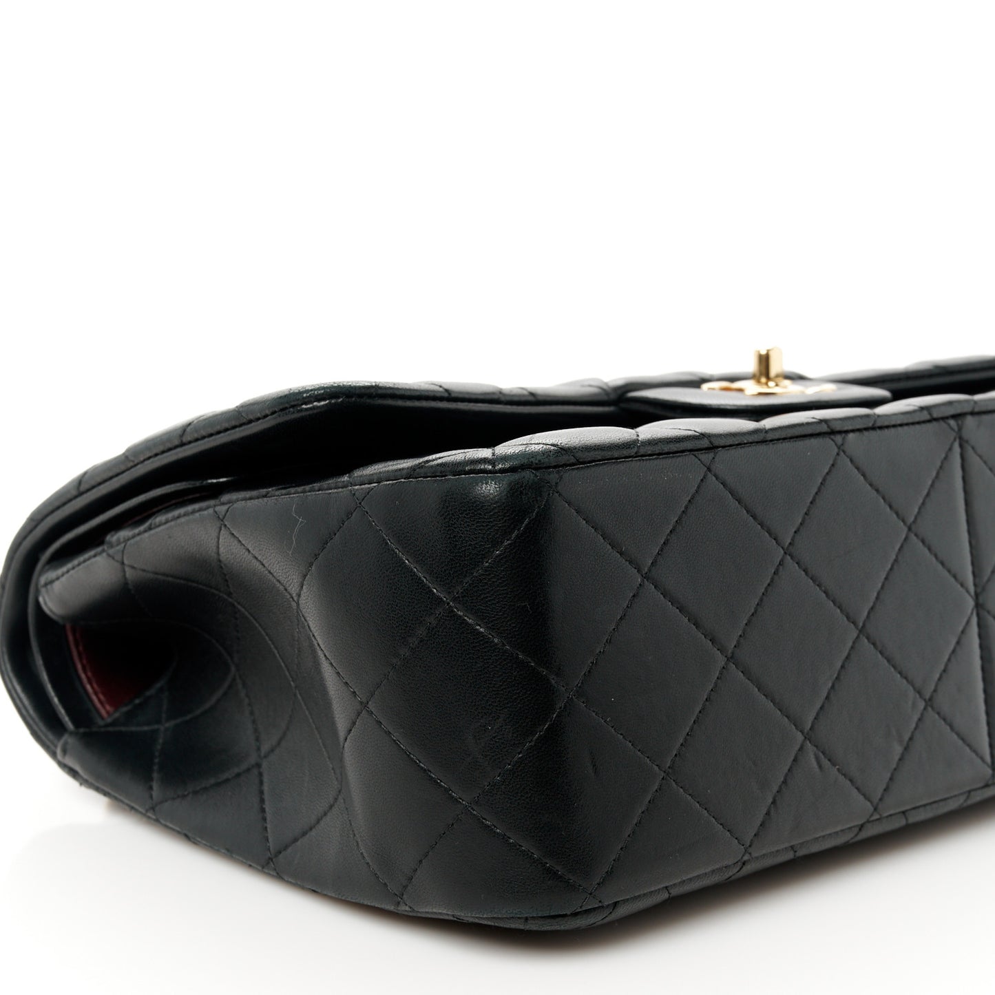 Lambskin Quilted Jumbo Double Flap Black