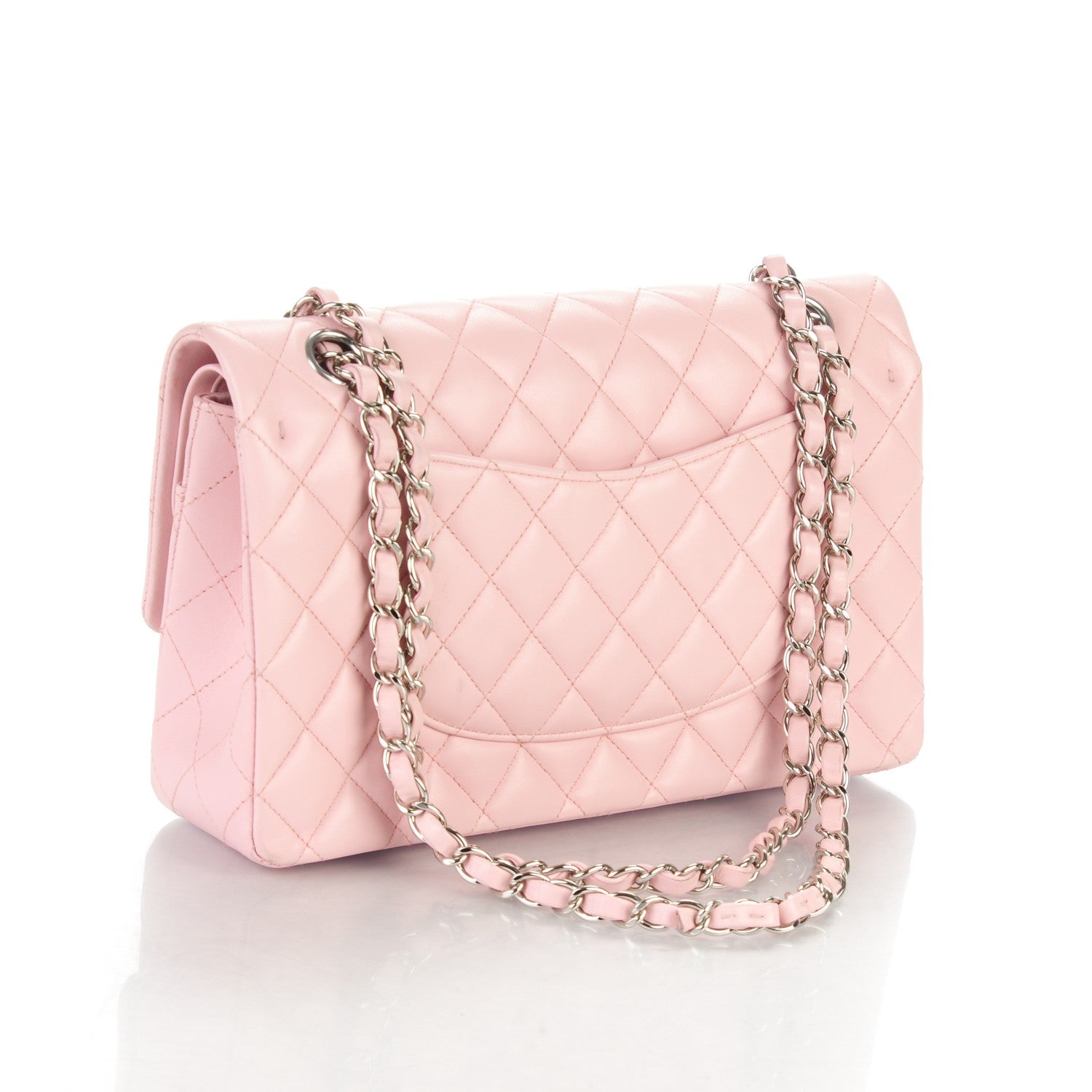 Chanel Lambskin Quilted Medium Double Flap Light Pink 3 of 8