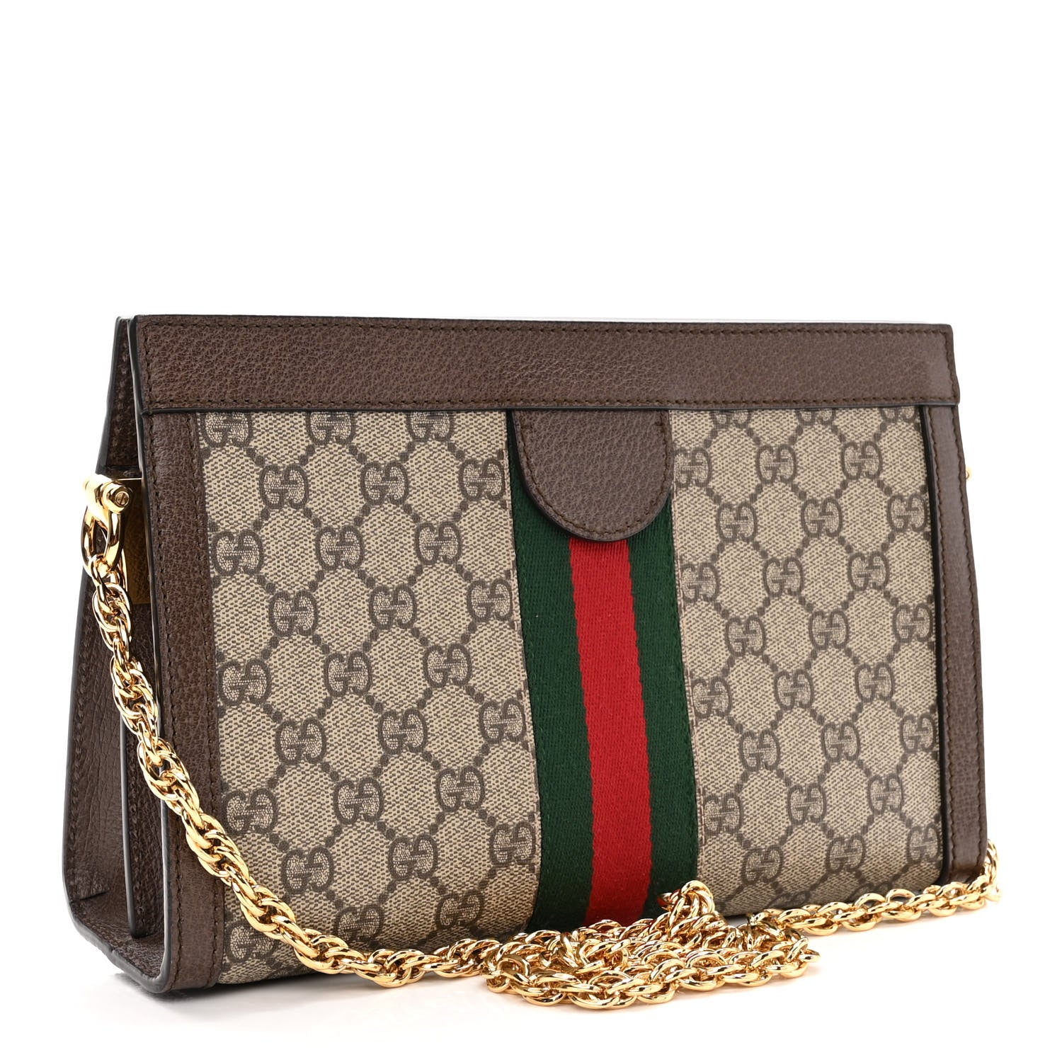 Gucci GG Supreme Monogram Web Small Ophidia Chain Shoulder Bag Brown 3 of 10