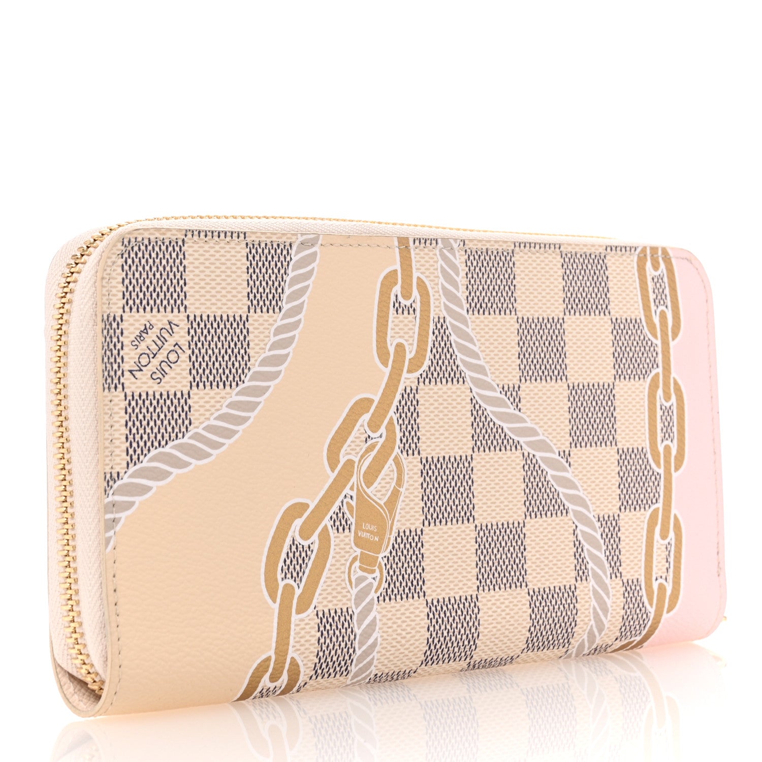 Louis Vuitton Damier Azur Nautical Zippy Wallet Gold 3 of 7
