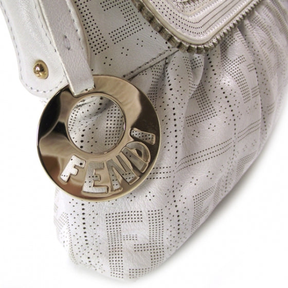 ショルダーバッグ Fendi White Python Small Chef Hobo 2004 FENDI 2004 WHITE LEATHER MINI SHOULDER BAG – RDB