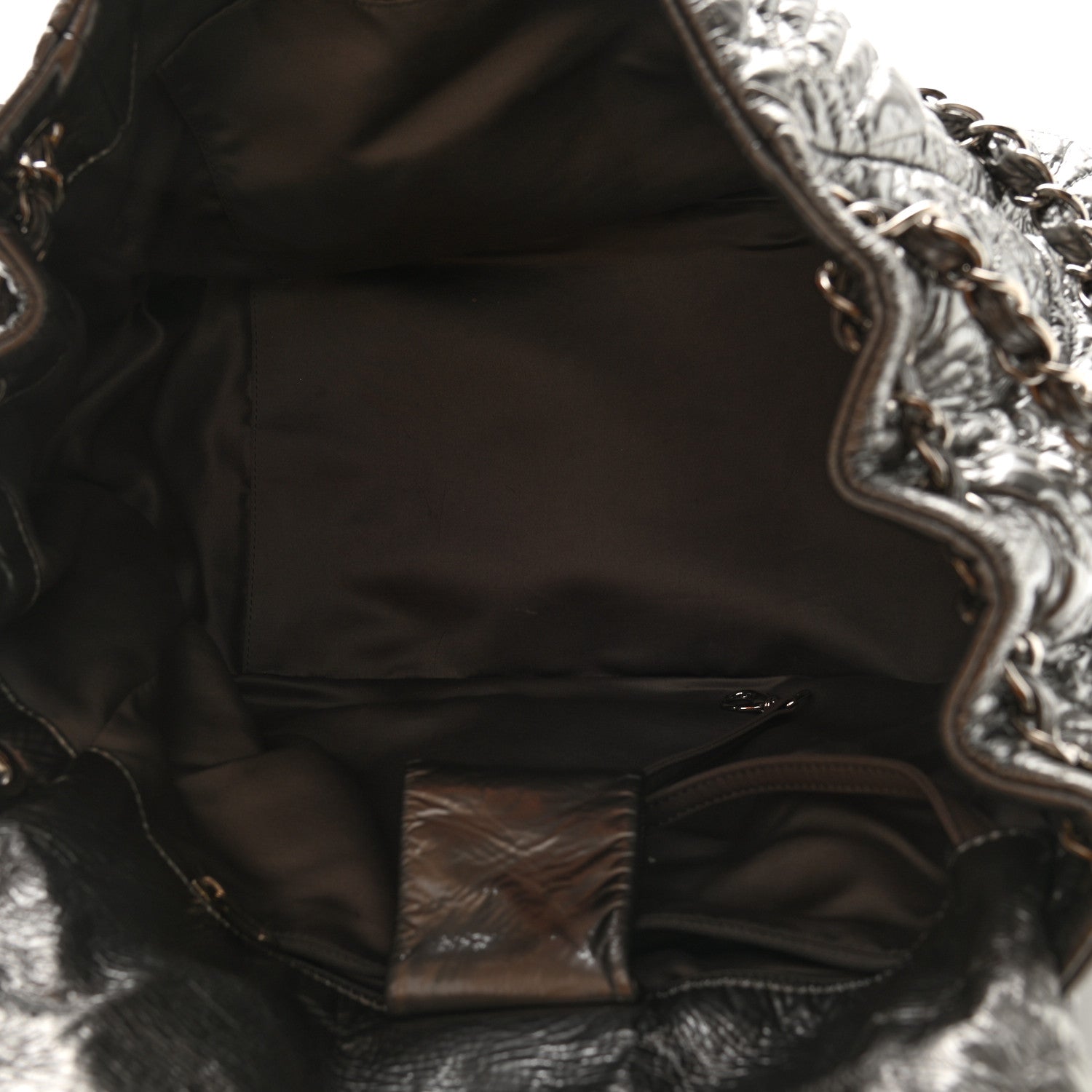 Chanel Vinyl Graphic Edge Accordion Flap Bag Silver 5 of 11