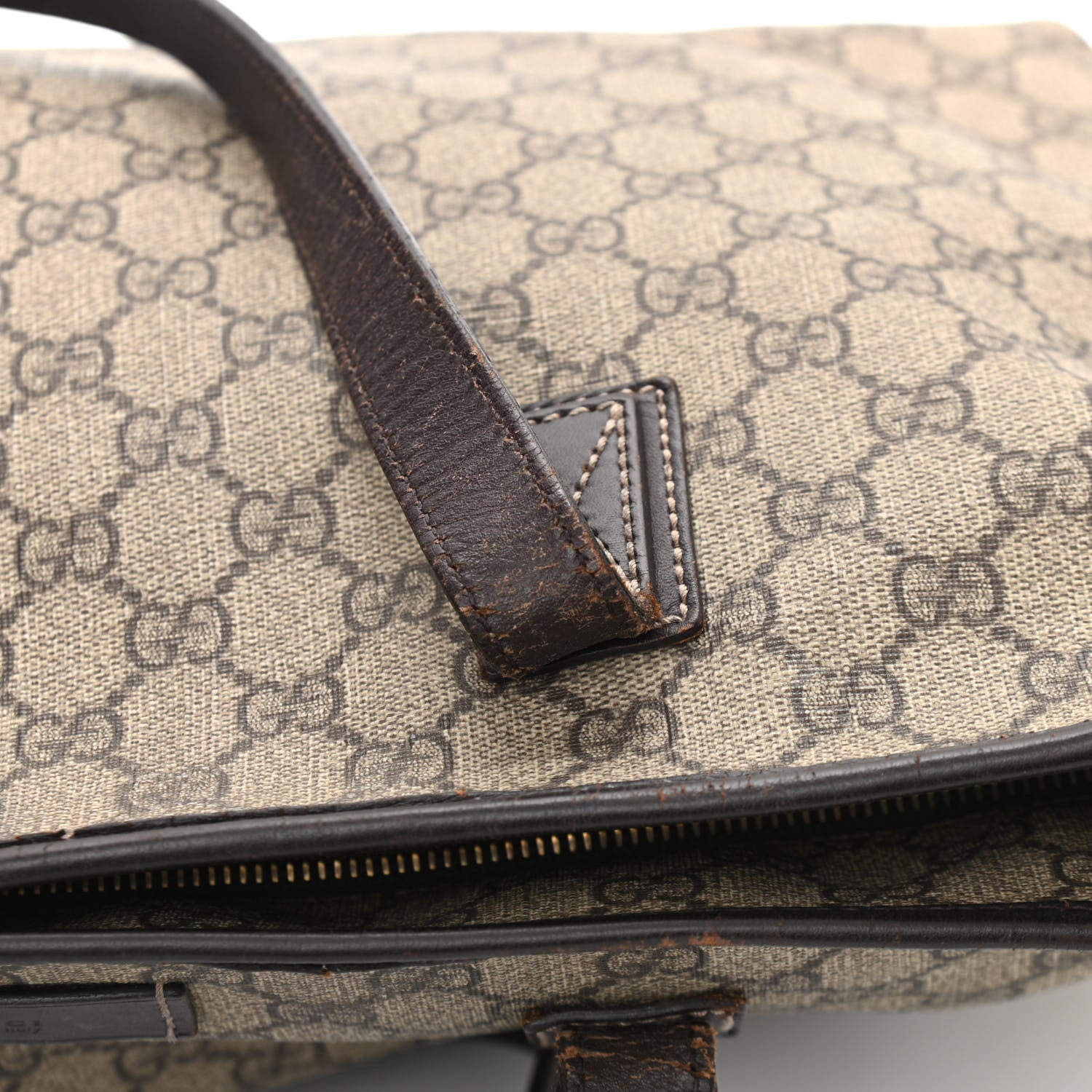 Gucci GG Supreme Monogram Medium Zippered Shopping Tote Dark Brown 14 of 14