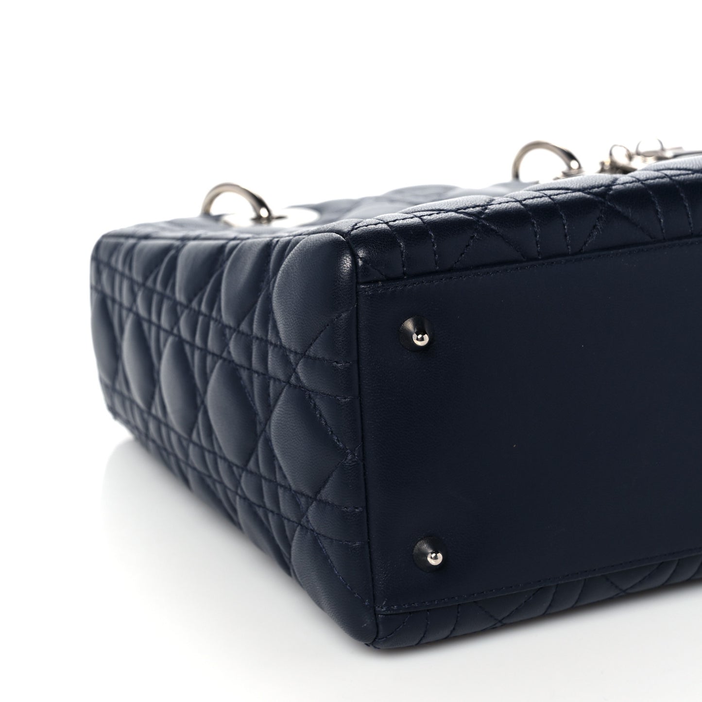 Lambskin Cannage Medium Lady Dior Navy Blue