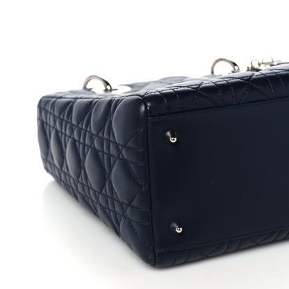 Christian Dior Lambskin Cannage Medium Lady Dior Navy Blue 8 of 13
