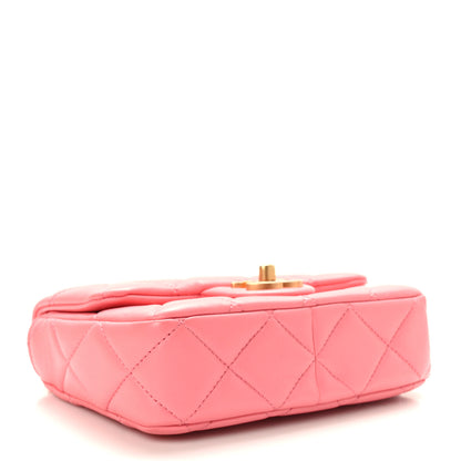 Chanel Lambskin Enamel Quilted Pending CC Mini Square Flap Pink 4 of 9