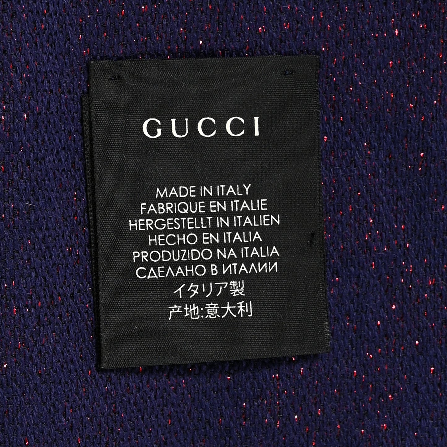 Wool Silk Jacquard GG Monogram Stenix Scarf Navy Red