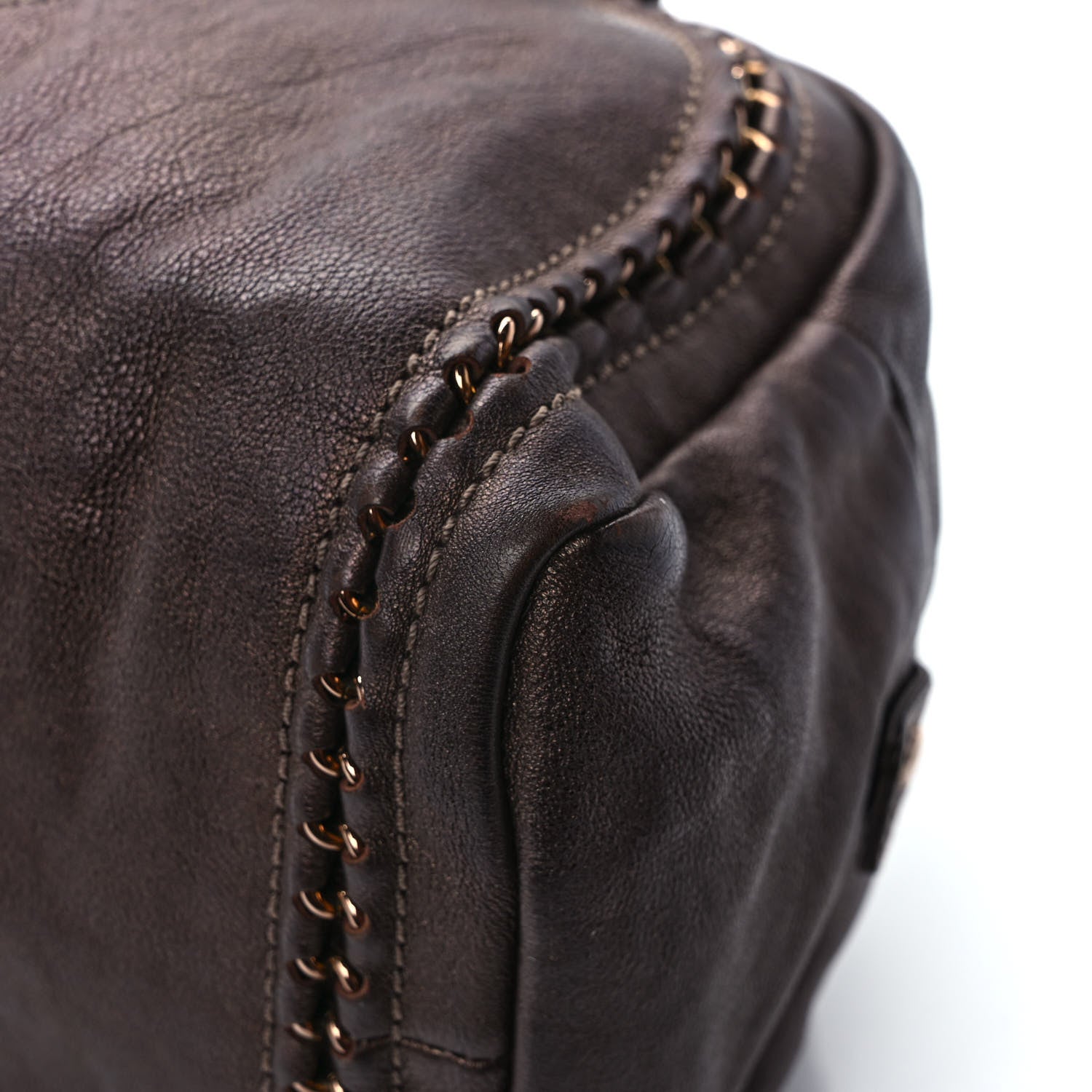 Chanel Metallic Goatskin Medium Luxe Ligne Bowler Bronze 10 of 10