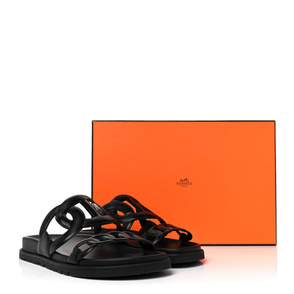 Hermes Nappa Extra Sandals 37.5 Black 17 of 18