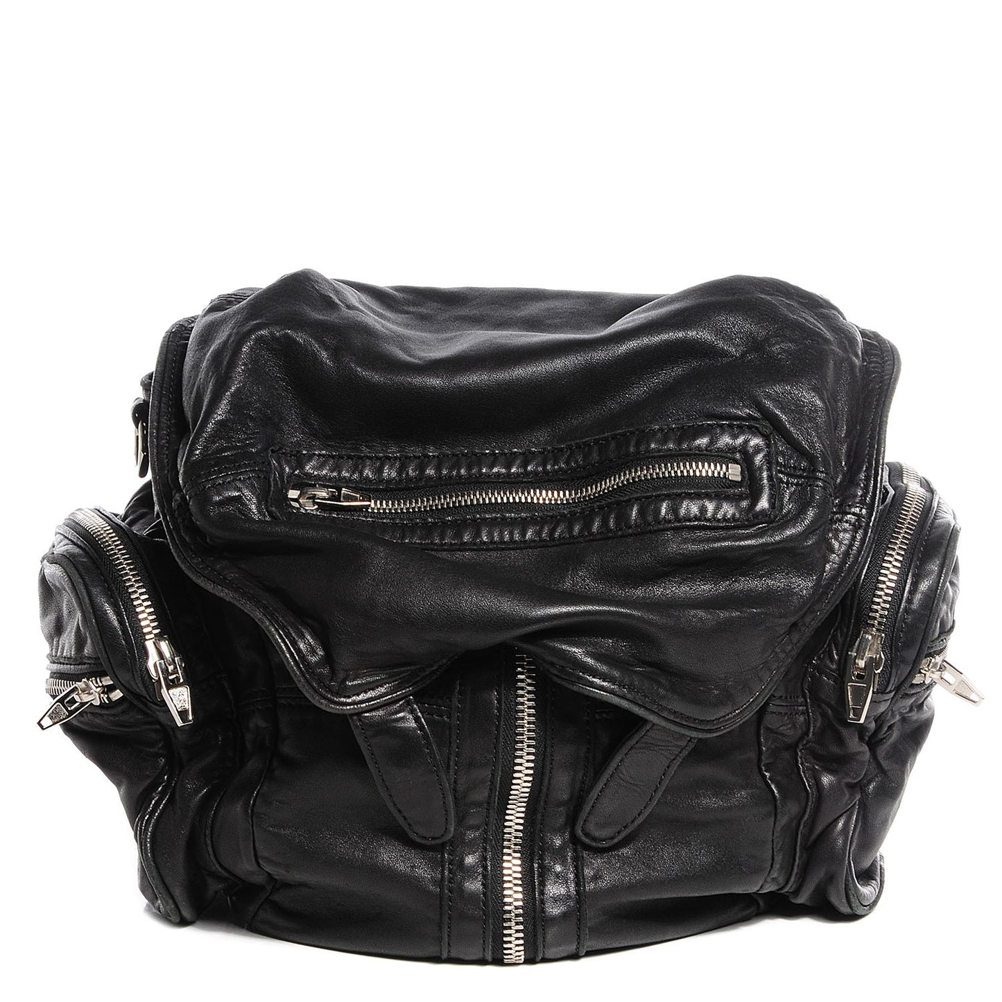 Lambskin Marti Backpack Washed Black with Nickel Hardware