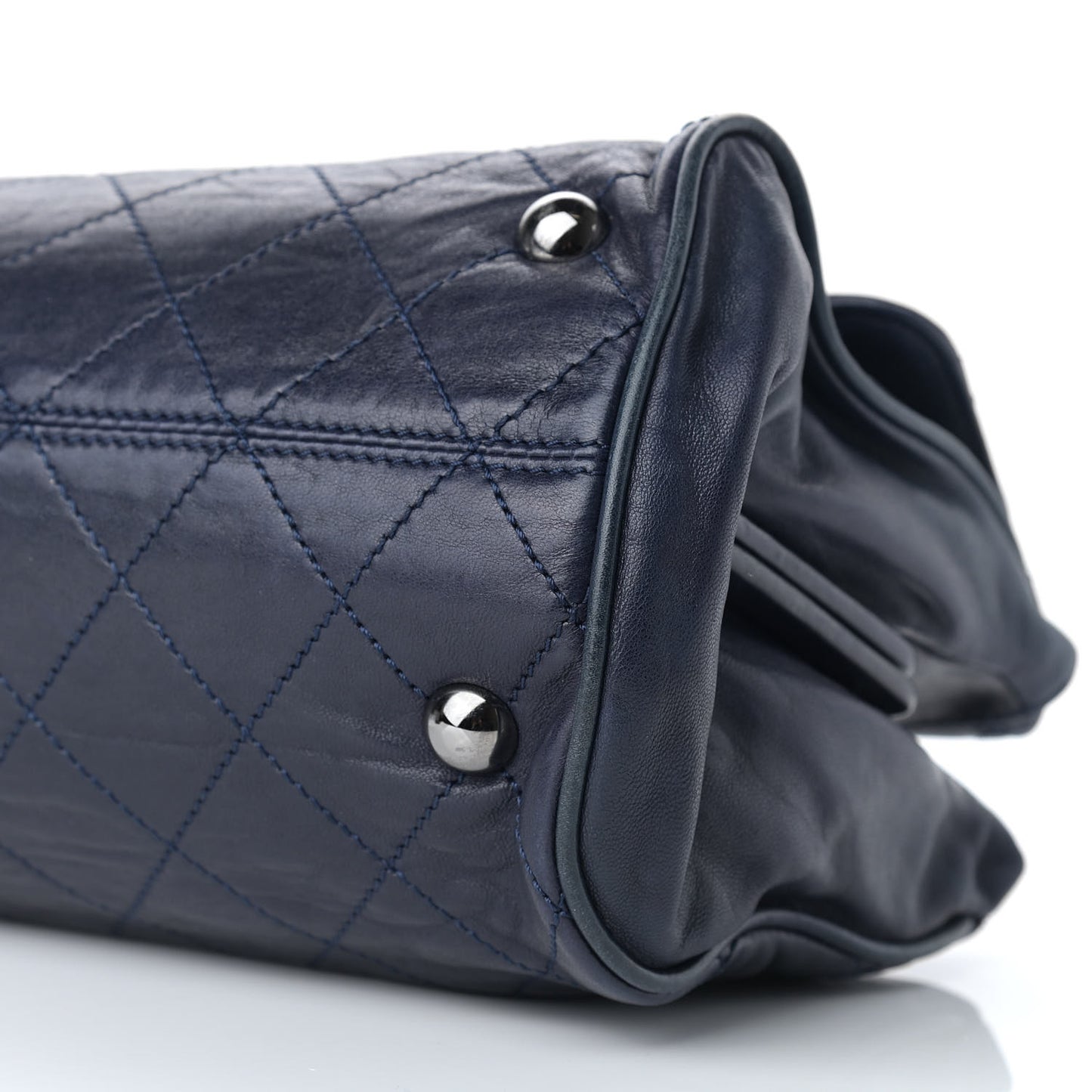 Lambskin Quilted Ritz Flap Bag Navy