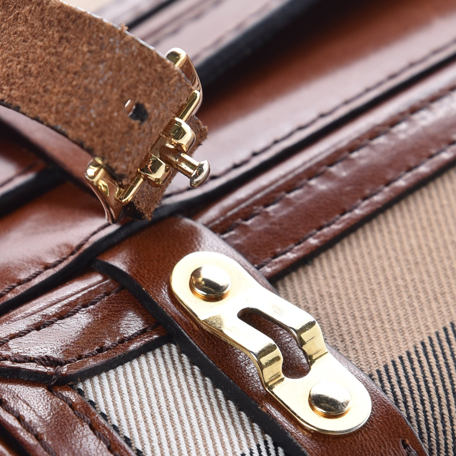 Burberry House Check Bridle Calfskin Doyle Crossbody Bag Dark Tan 11 of 12