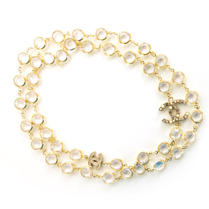 Chanel Crystal CC Long Necklace Gold 4 of 4