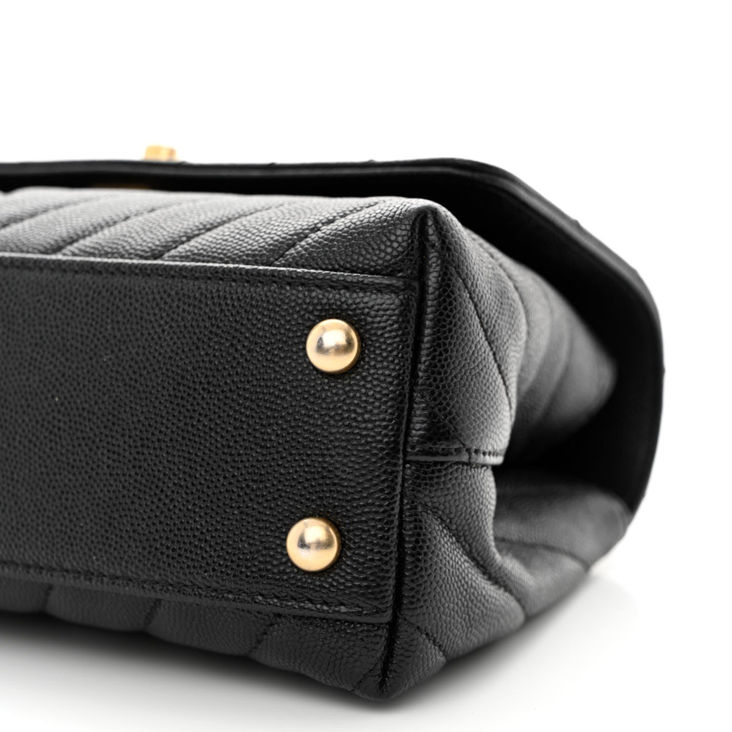 Chanel Caviar Chevron Quilted Mini Coco Handle Flap Black 10 of 10