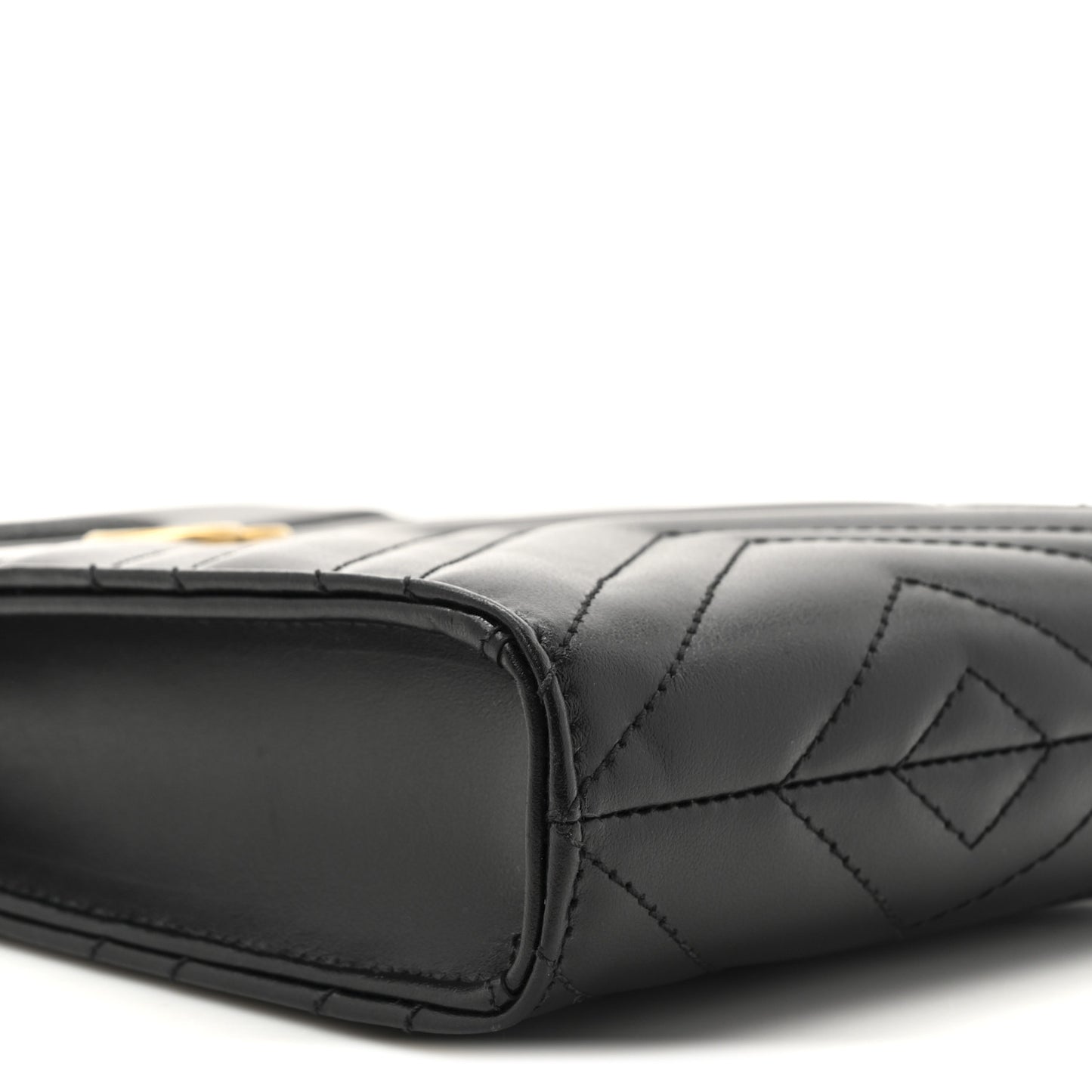 Calfskin Matelasse Mini GG Marmont Top Slip Handle Crossbody Bag Black