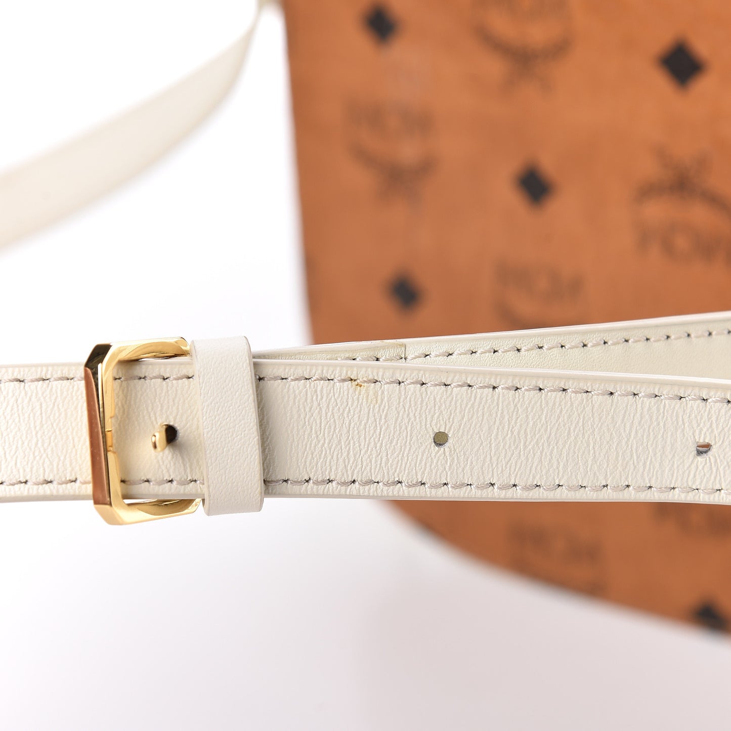 Visetos Calfskin Small Patricia Crossbody Bag Cognac White