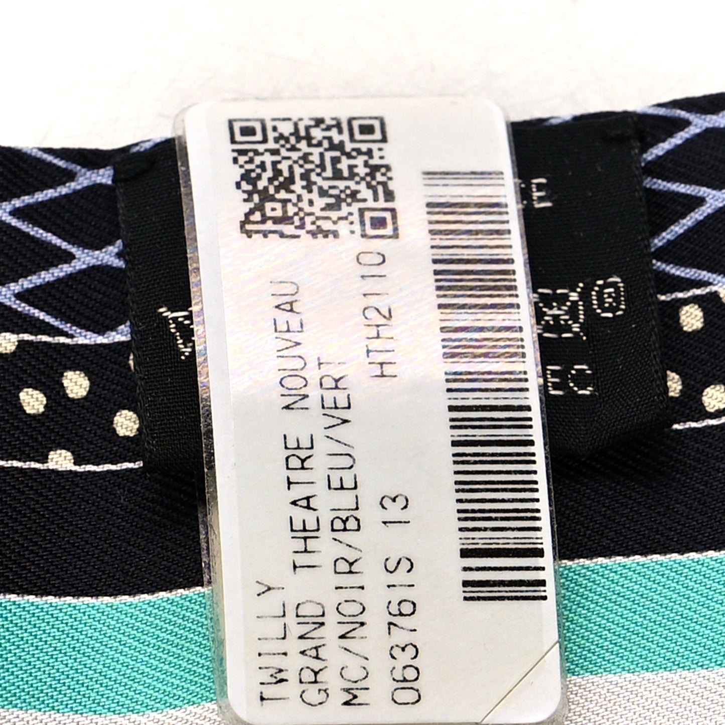 Silk Twilly Grand Theatre Nouveau Black Bleu Vert