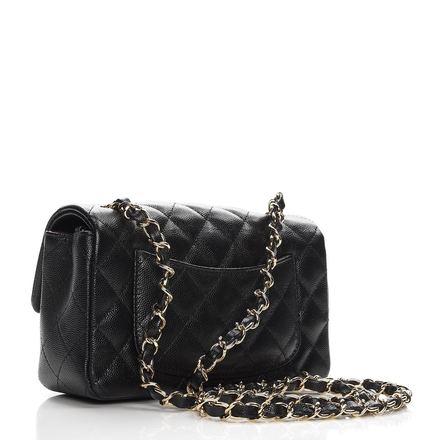 Caviar Quilted Mini Rectangular Flap Black