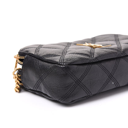 Saint Laurent Grained Lambskin Quilted Mini Becky Double Zip Bag Black 7 of 12
