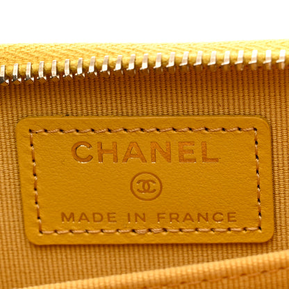 Chanel Caviar Quilted Zip Around Coin Purse Yellow 6 of 8