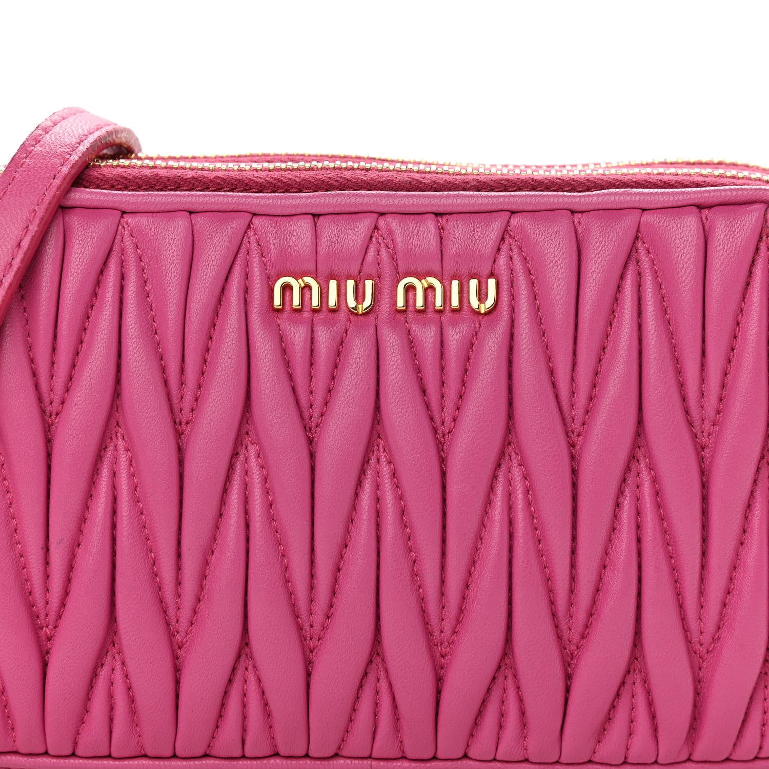 Miu Miu Nappa Matelasse Double Zip Chain Shoulder Bag Loto 10 of 11