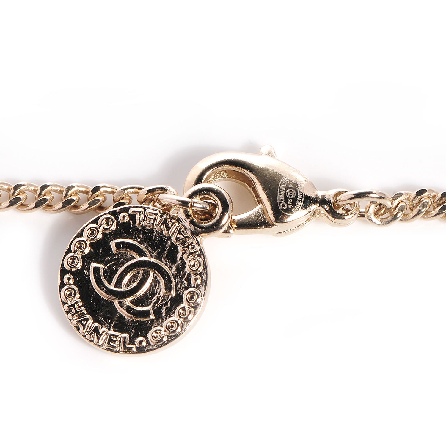 Chanel Crystal CC Necklace Gold 3 of 4