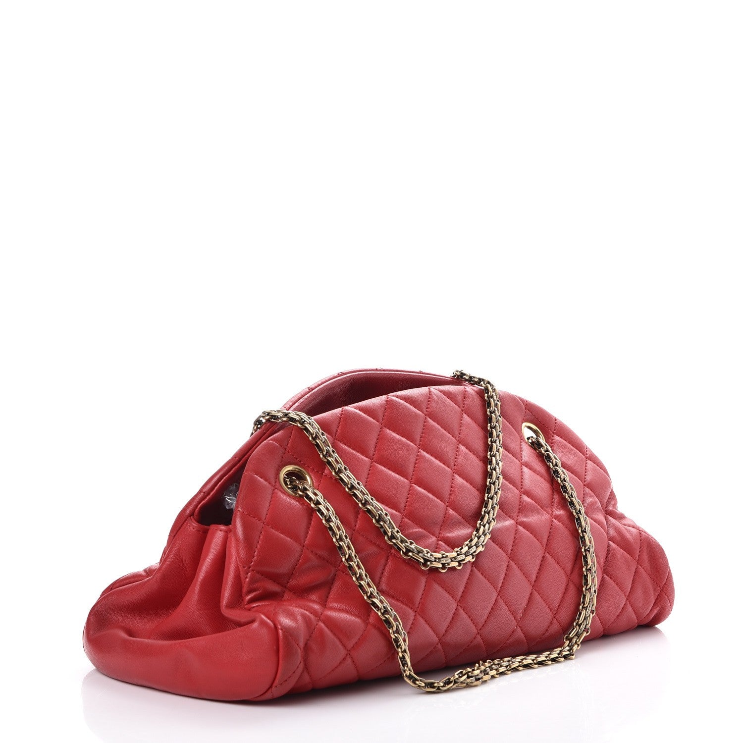 Chanel Lambskin Quilted Medium Just Mademoiselle Red 3 of 7