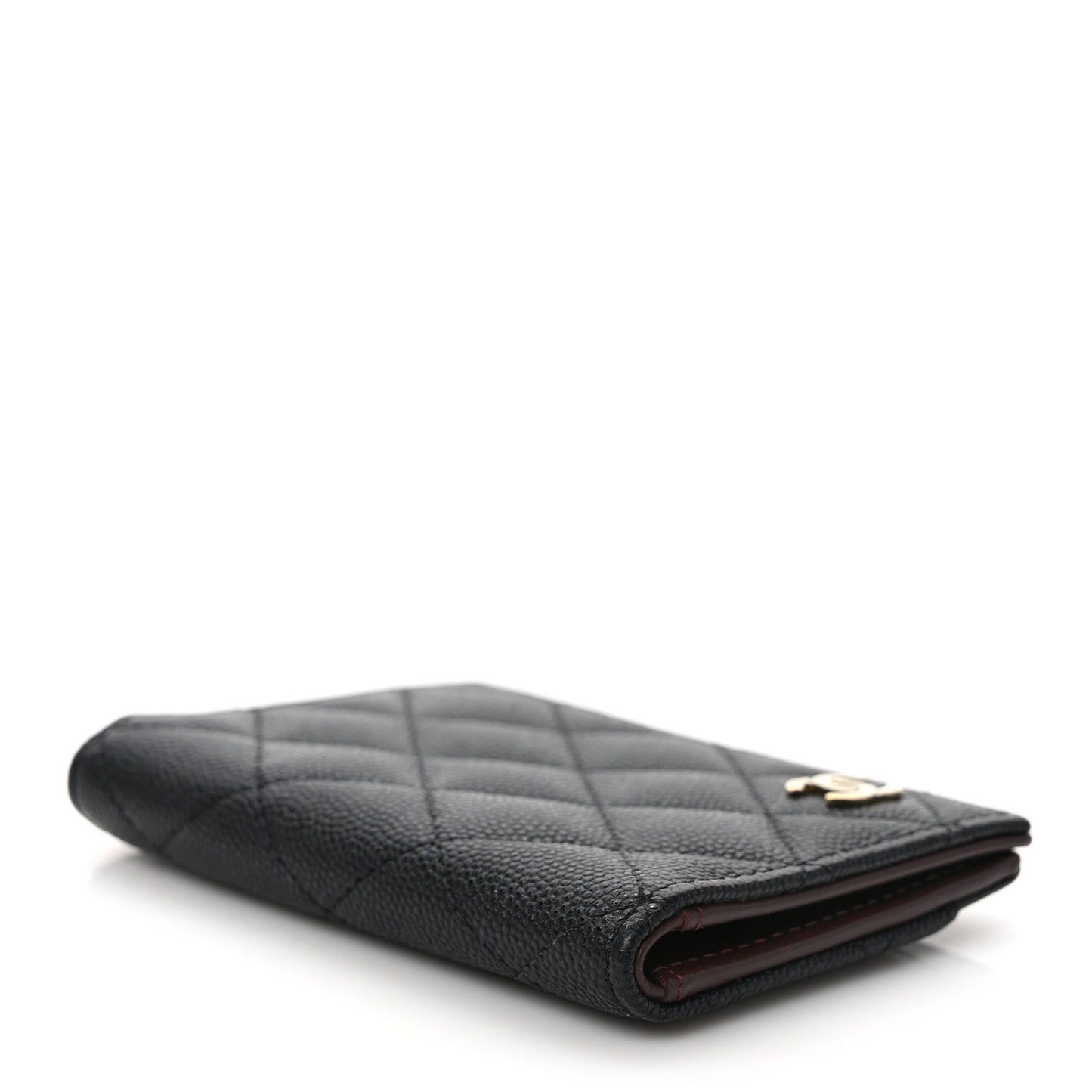 Caviar Quilted Card Holder Wallet Black