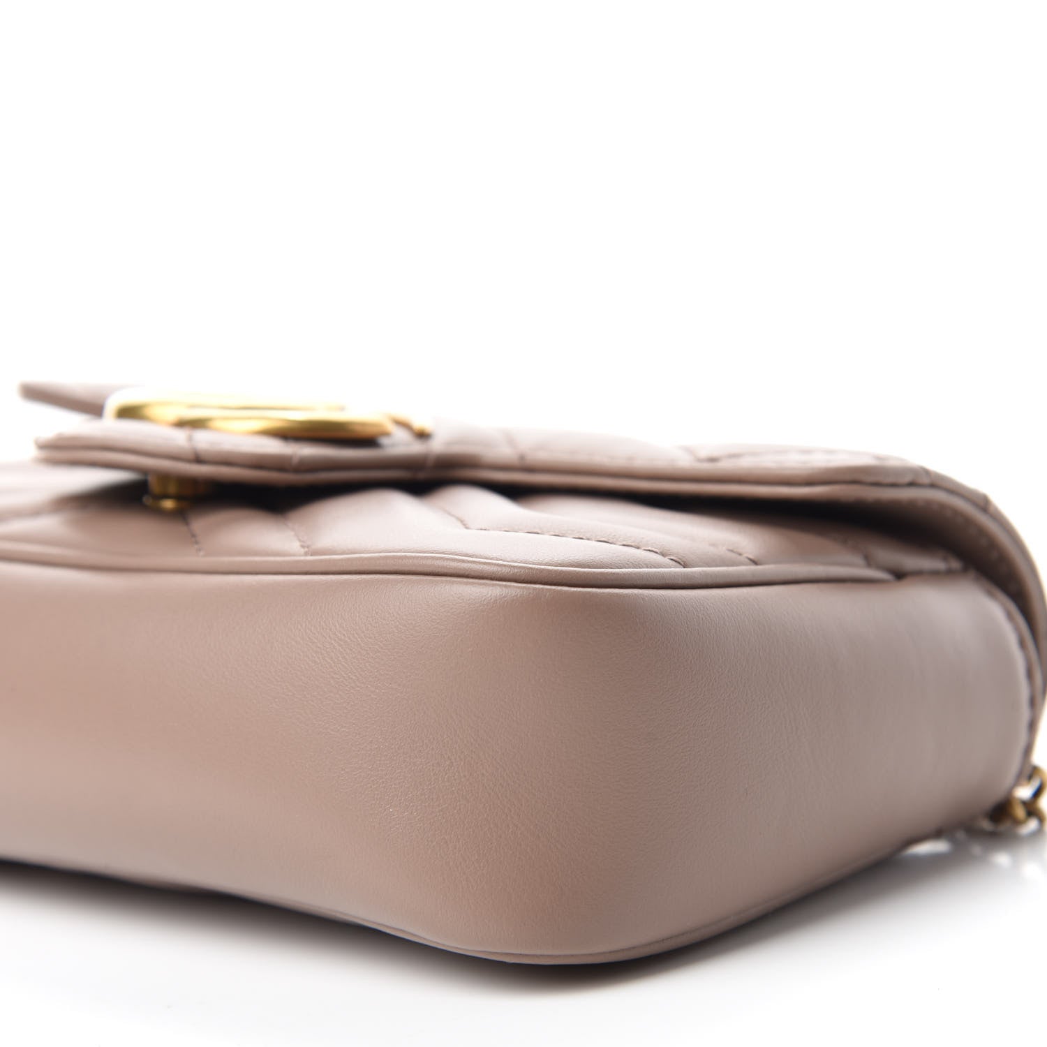 Gucci Calfskin Matelasse Super Mini GG Marmont Shoulder Bag Porcelain Rose 7 of 11