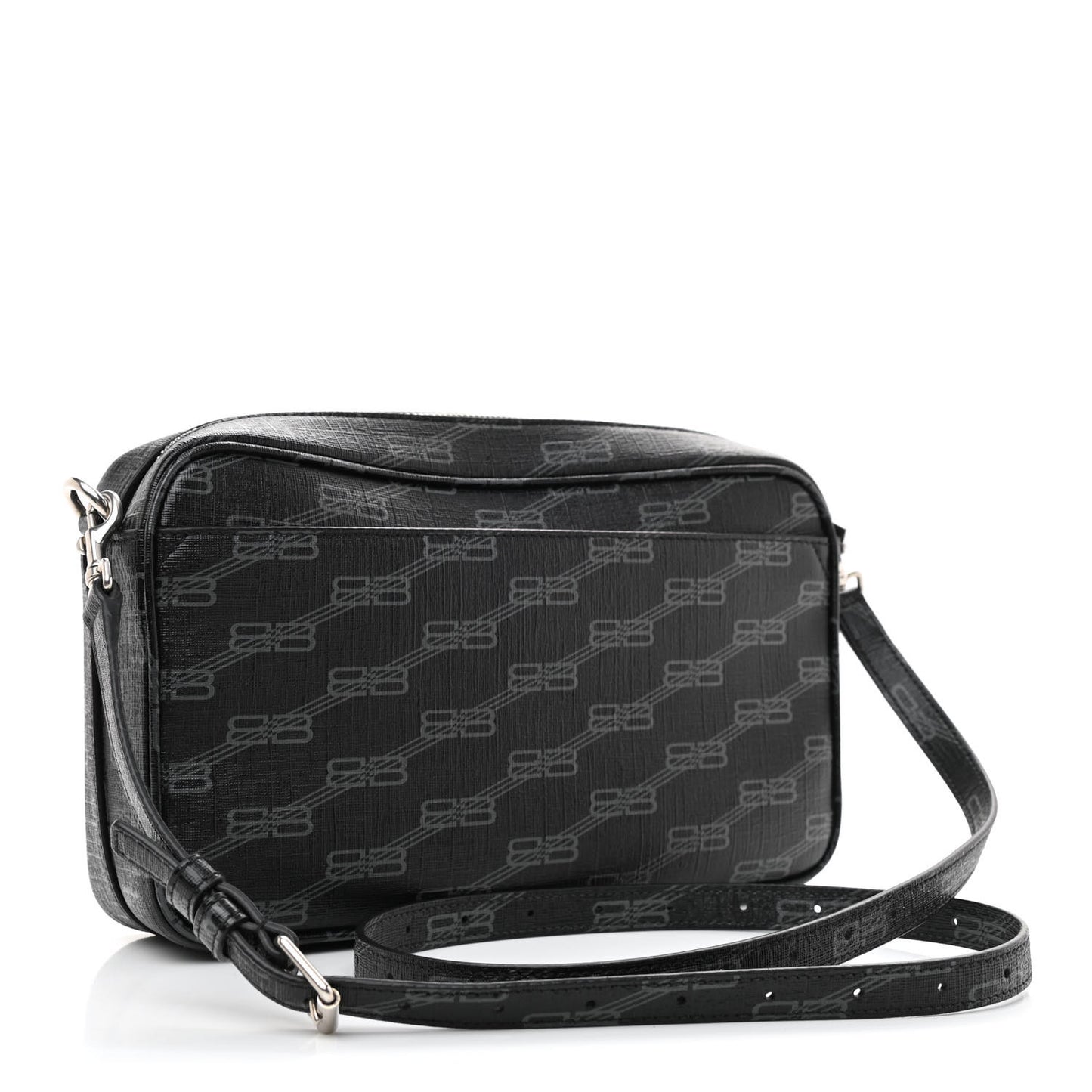 Coated Canvas BB Monogram Medium Signature Camera Bag Black Grey