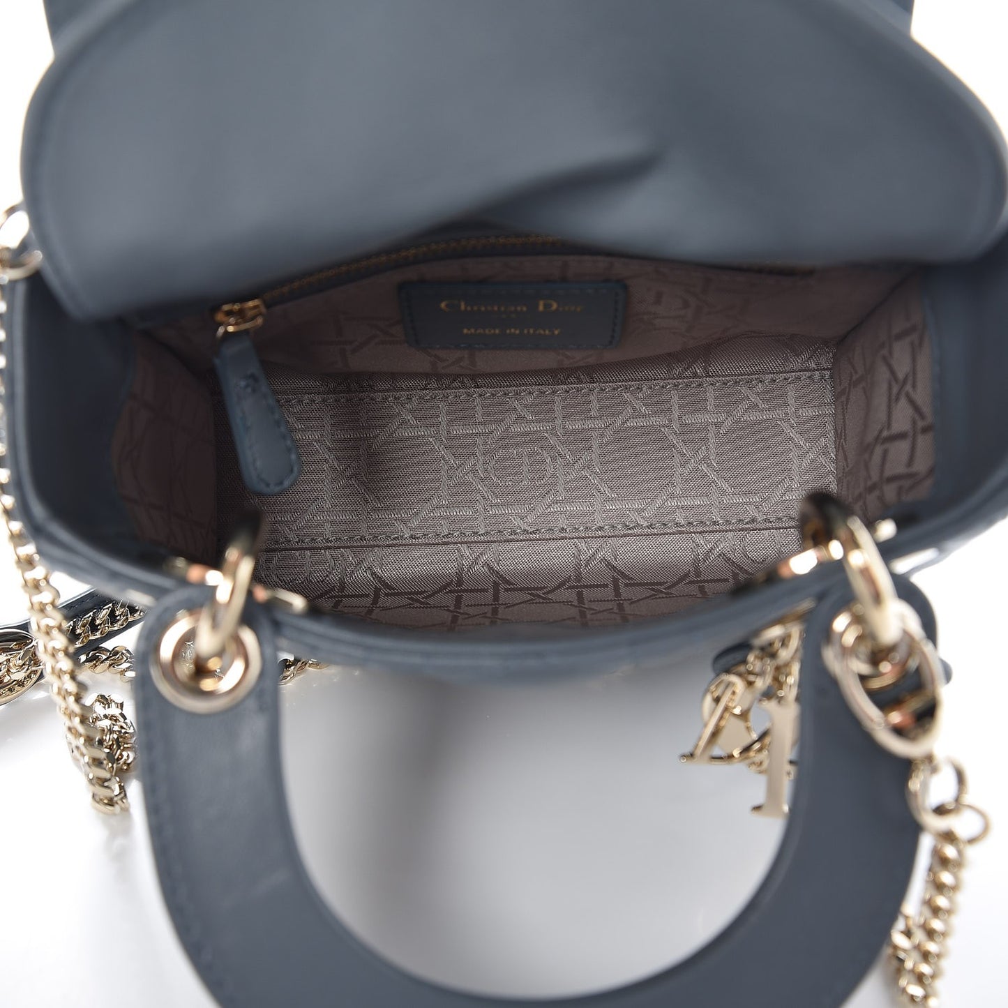 Lambskin Cannage Mini Lady Dior Blue