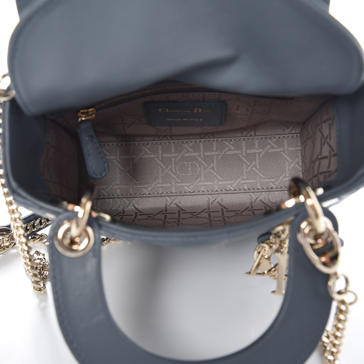 Christian Dior Lambskin Cannage Mini Lady Dior Blue 4 of 6