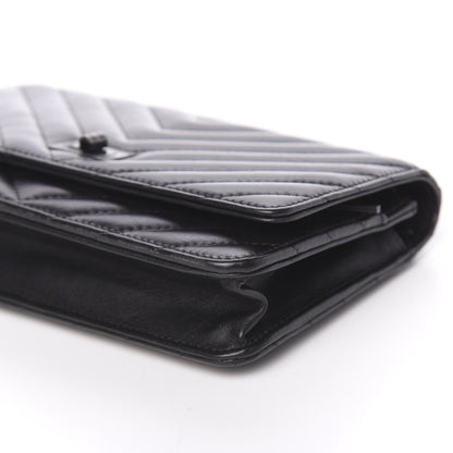 Chanel Aged Calfskin Chevron Quilted Reissue Wallet On Chain WOC So Black 10 of 14