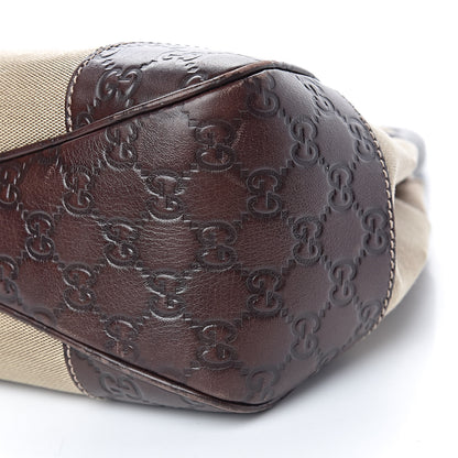 Gucci Canvas Guccissima Wooden Handle Shoulder Bag Brown 10 of 12