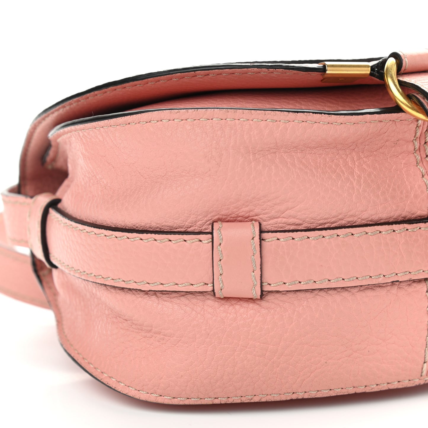 Calfskin Mini Marcie Round Crossbody Bag Fallow Pink