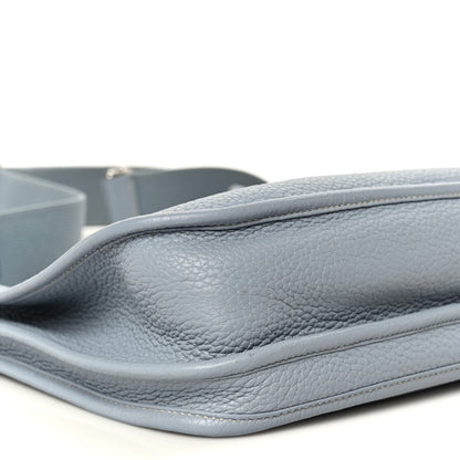 Hermes Taurillon Clemence Evelyne III PM Bleu Lin 10 of 13